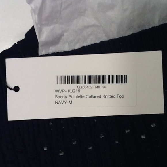 " SPORTY POINTELLE COLLARED KNITTED TOP "  from  KAREN MILLEN - Picture 2 of 5